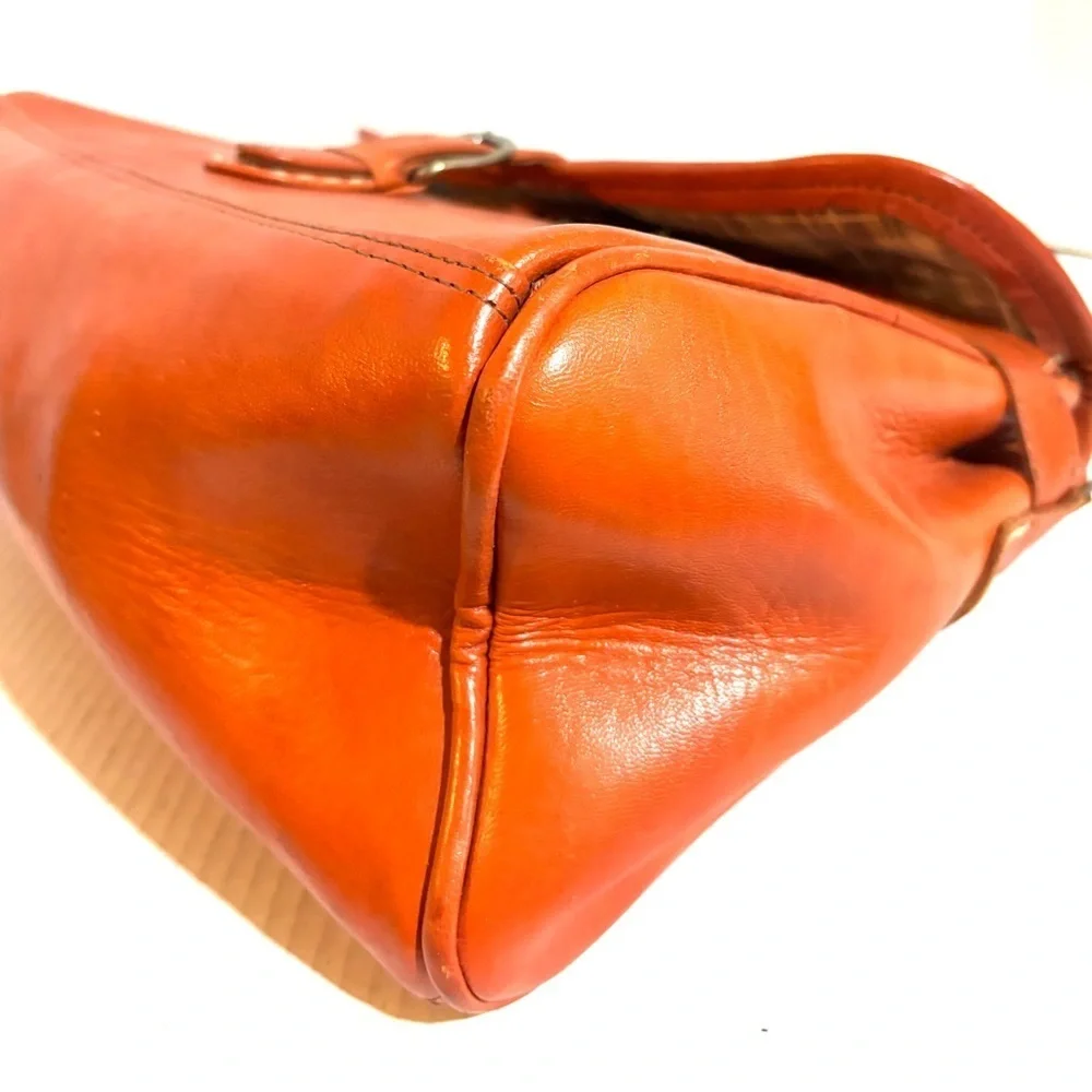 Stylish vintage unisex Orange Leather briefcase